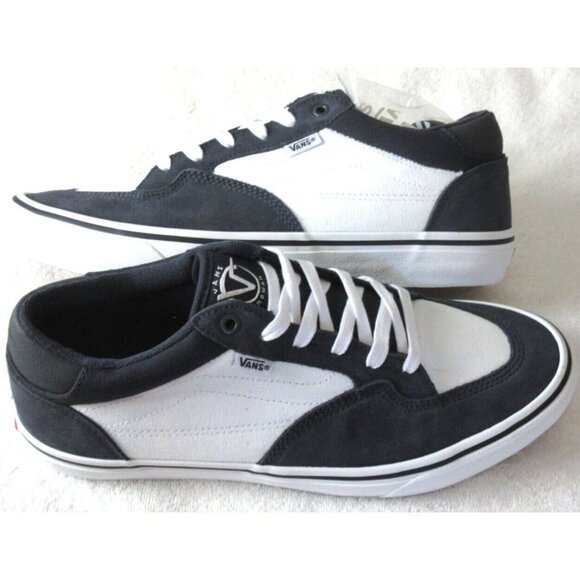 Vans Men's Rowan Zorilla Dark Navy White Suede Canvas Skate Shoes sizes NIB - Picture 3 of 5